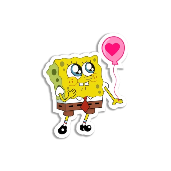 SpongeBob with Love Balloon Sticker