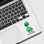 Alien Too Cool for this Planet Sticker