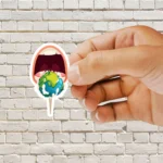 Mouth and Planet Sticker