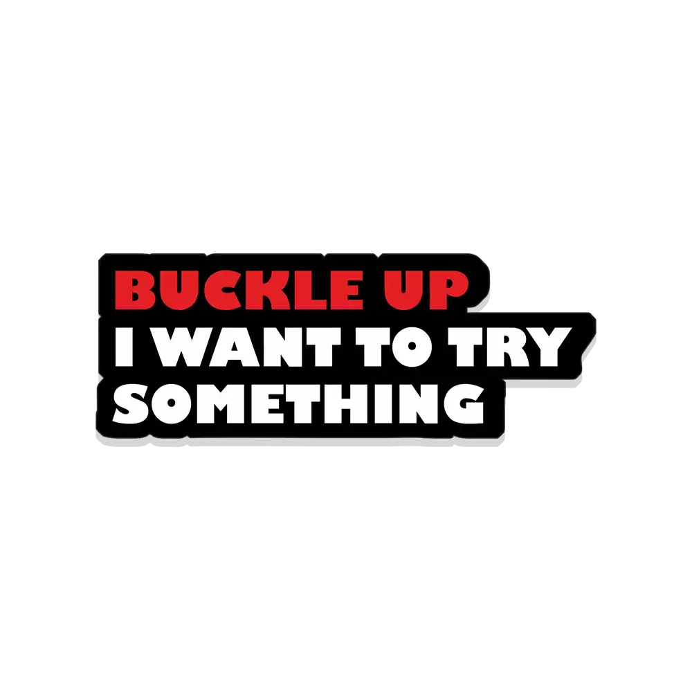 Buckle Up I Want To Try Something Car Sticker