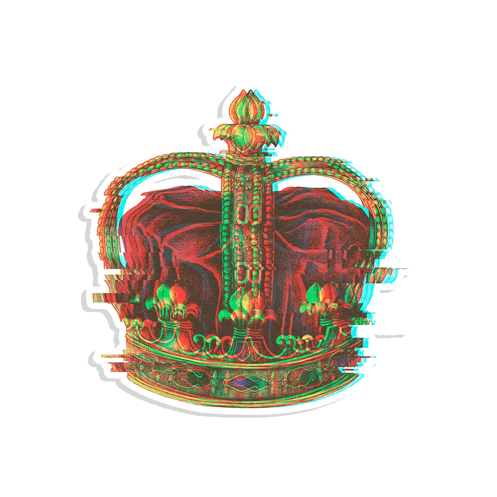 Trippy Glitch Crown Sticker