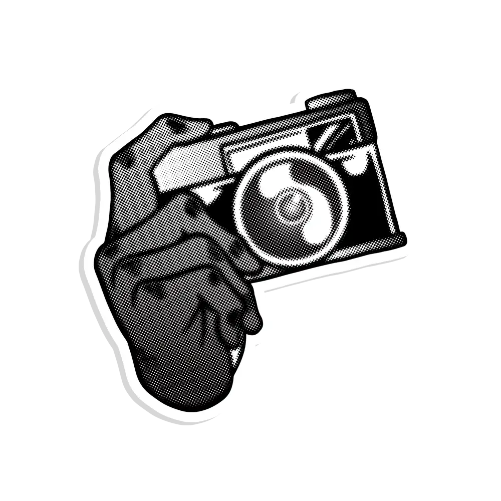 Pixelated Monochrome Camera Sticker