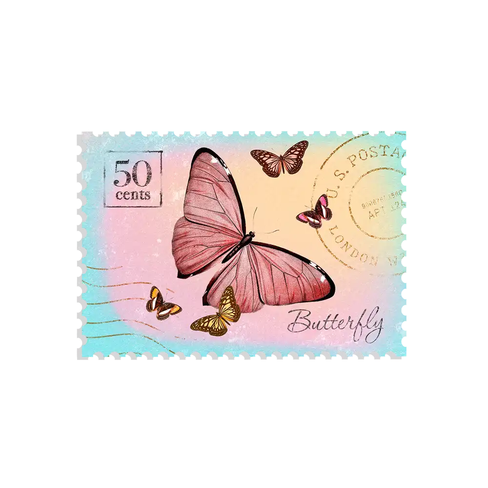 Butterfly Stamp Sticker