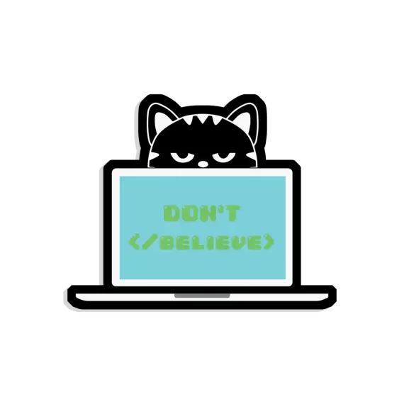 Coder cat don't believe Sticker