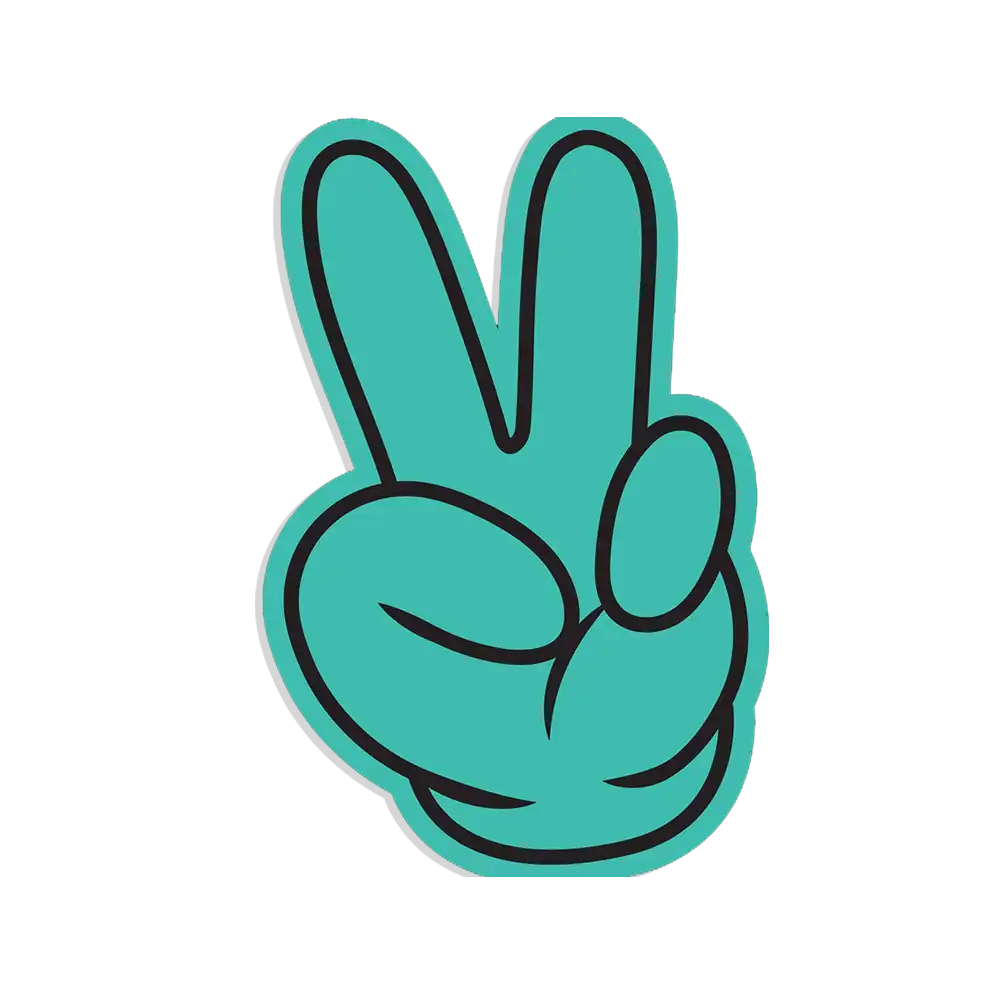 Peace Cartoon Hand Sticker