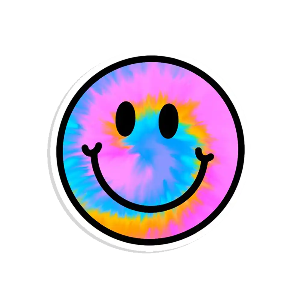 Neon Tie Die Smile Sticker