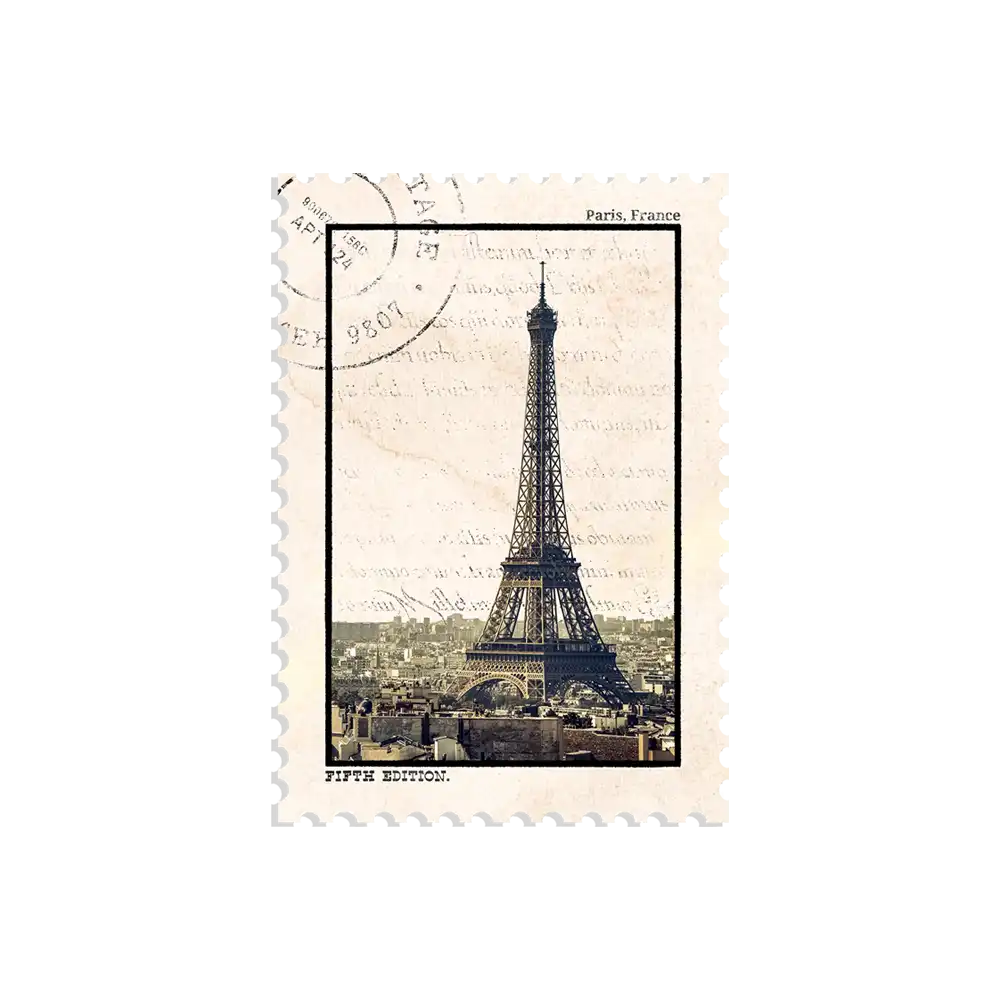 Eiffel Tower Paris Stamp Sticker